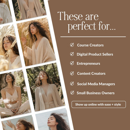 Holistic AI Stock Images Bundle for Instagram | 68 Neutral Wellness Images | PLR + MRR Resell Rights Boundless PLR