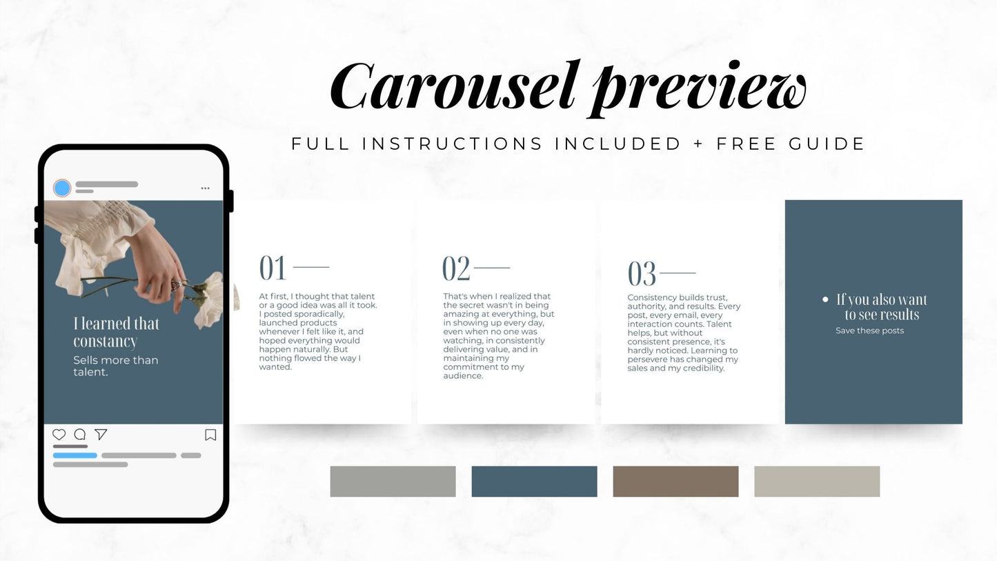 Seamless Instagram Carousel Templates (10) — Canva Editable + PLR/MRR Rights Boundless PLR