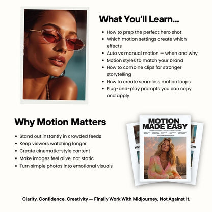 Motion Made Easy MidJourney Motion Guide – Canva Editable PLR + MRR Boundless PLR