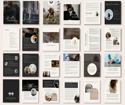 Healthy Boundaries eBook & Workbook | Editable PLR & MRR Bundle - Self Improvement & Mindset - Canva Template - Boundless PLR
