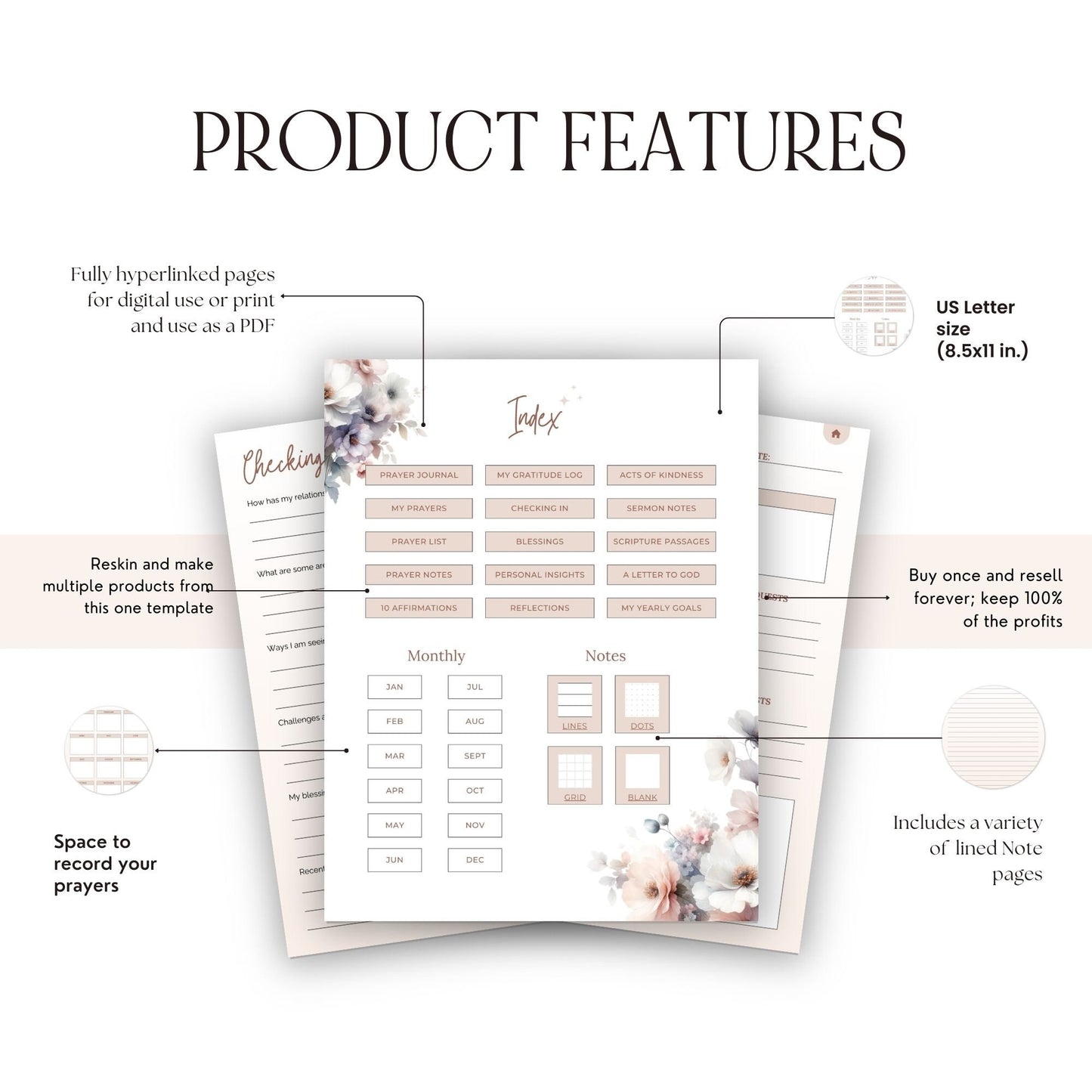 Faith & Prayer Journal | Digital Planner with MRR & PLR
