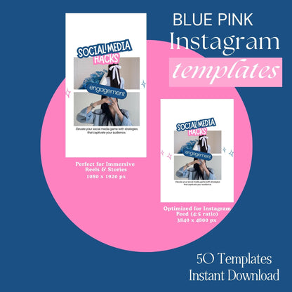 PLR Instagram Templates, Digital Marketing Canva — Story + Post Bundle with MRR & PLR Rights Boundless PLR
