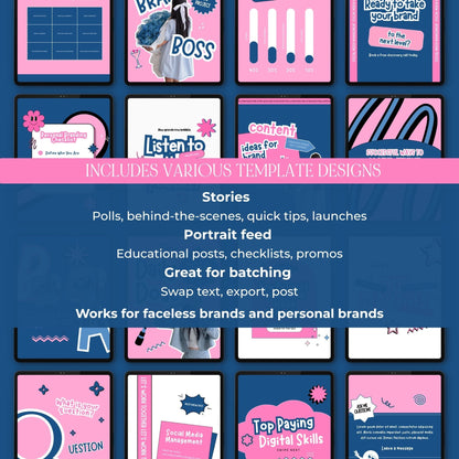 PLR Instagram Templates, Digital Marketing Canva — Story + Post Bundle with MRR & PLR Rights Boundless PLR