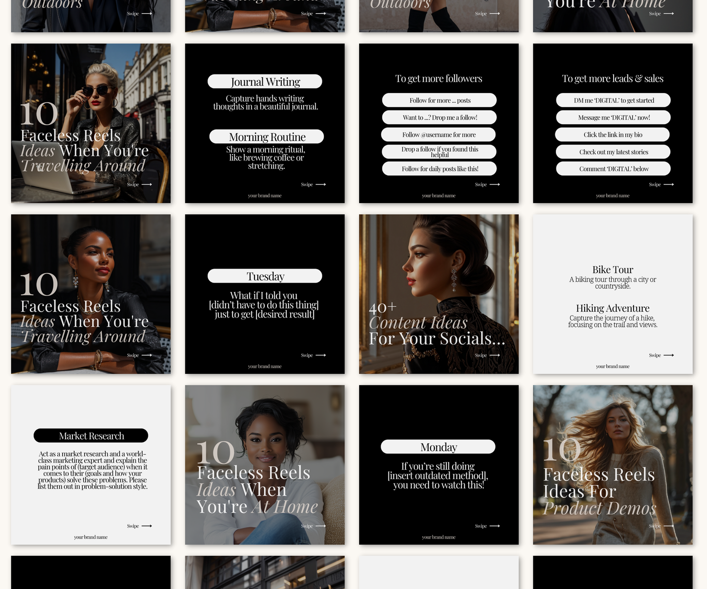 30 Days of Digital Marketing Canva Carousels — Editable Templates with PLR + MRR Boundless PLR