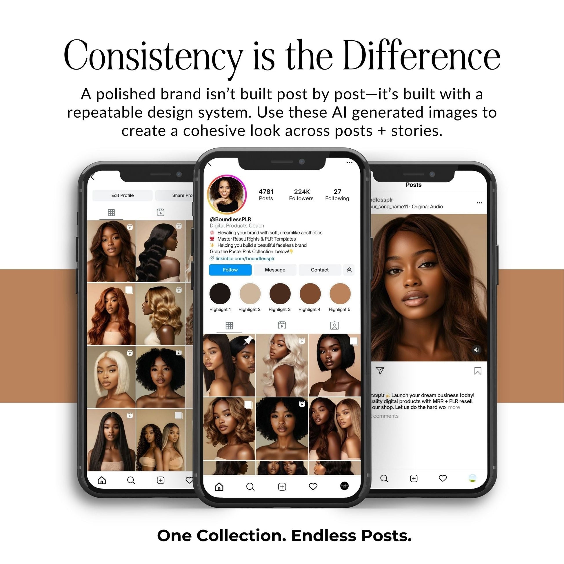 Melanin Hair Stock Photos — 100 Luxury Hairstyle Images | PLR MRR Resell Rights | Faceless Marketing | Black Women Beauty Bundle Boundless PLR