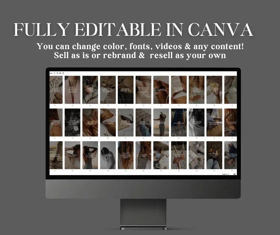 77 Positive Affirmation Instagram Story Templates – Canva Editable with PLR & MRR for Coaches, Creators & Digital Sellers Boundless PLR