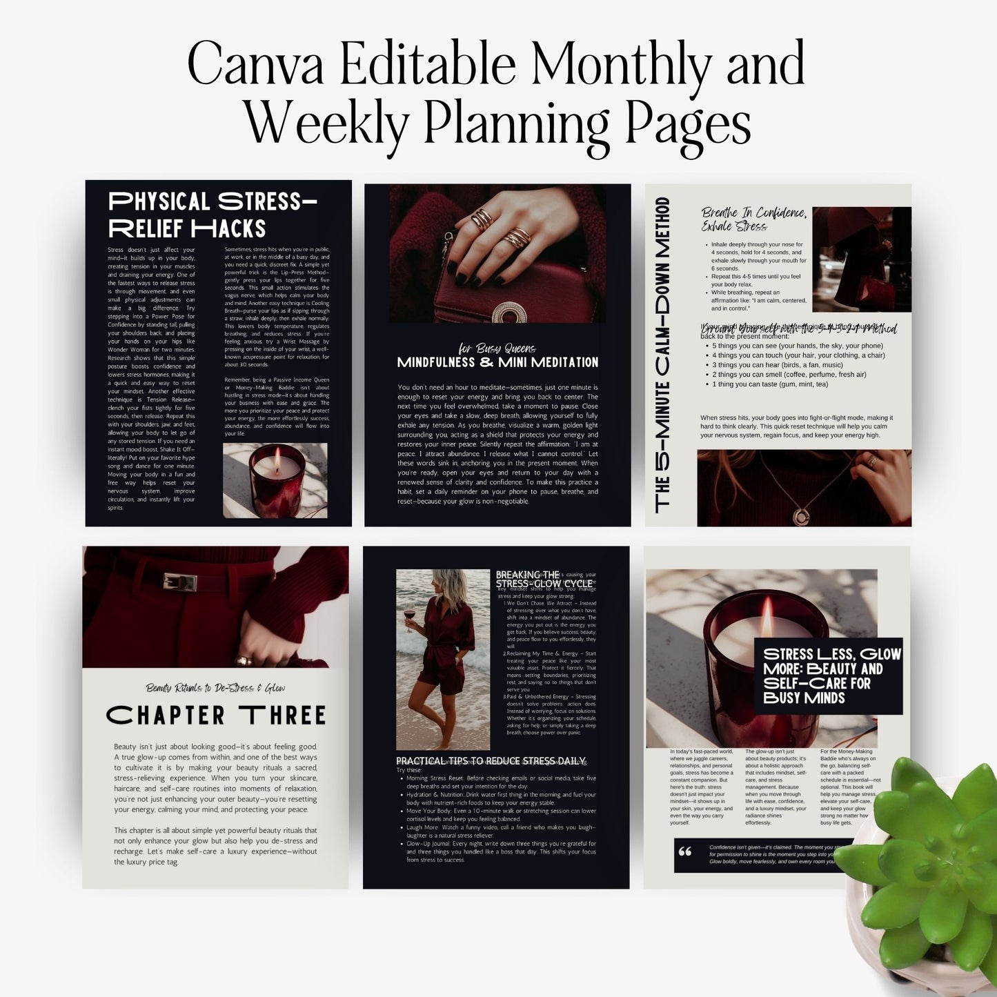 PLR Self Care Ebook | Editable Canva Wellness Guide with Resell Rights