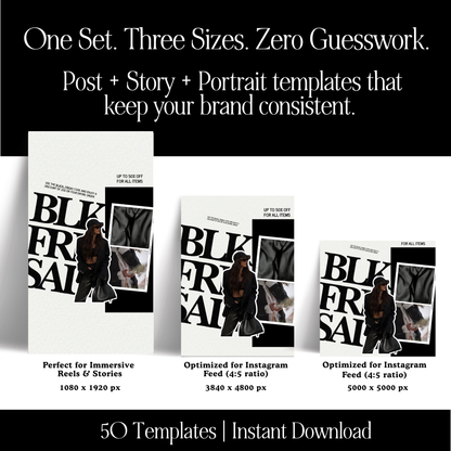 Canva-Editable Coquette Instagram Templates | 50 Square + 50 Portrait + 50 Story | MRR + PLR Boundless PLR