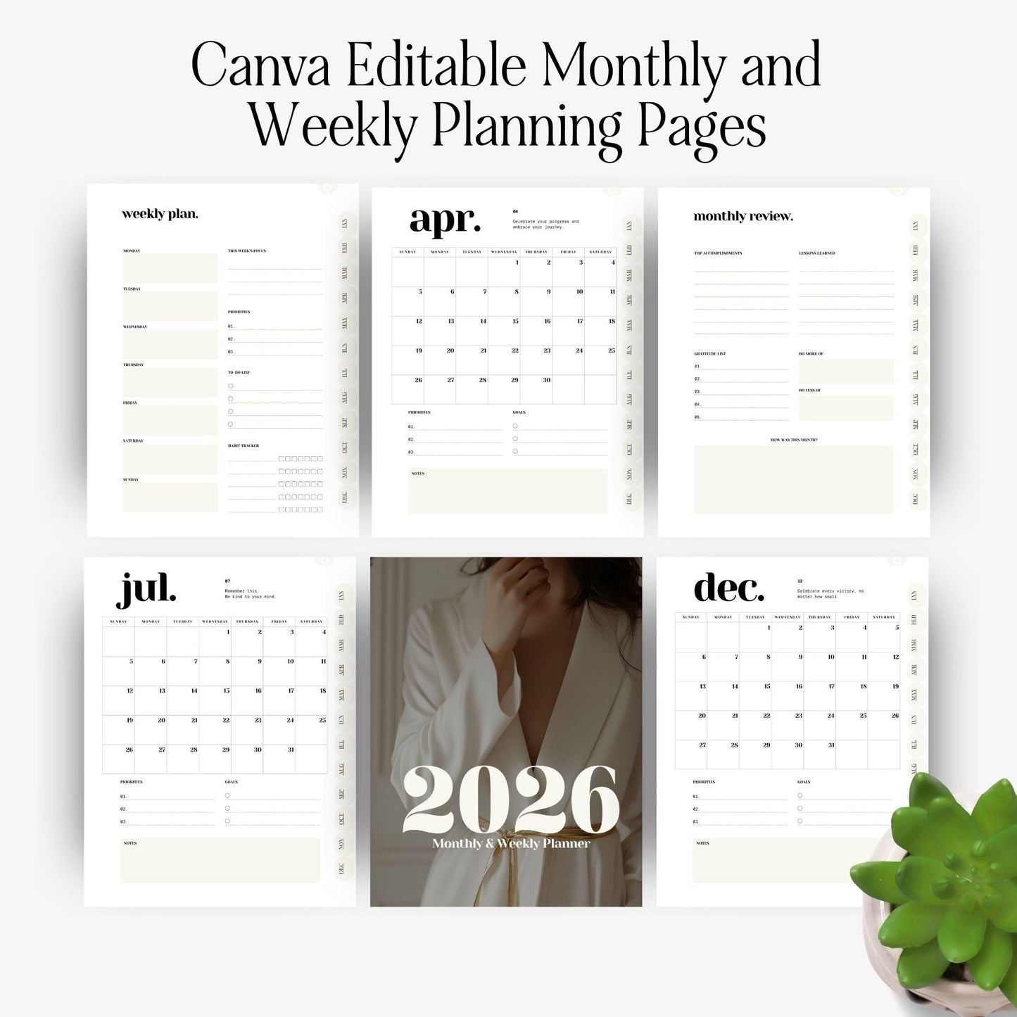 2026 Hyperlinked Canva Planner | Digital Planner with PLR & MRR Boundless PLR