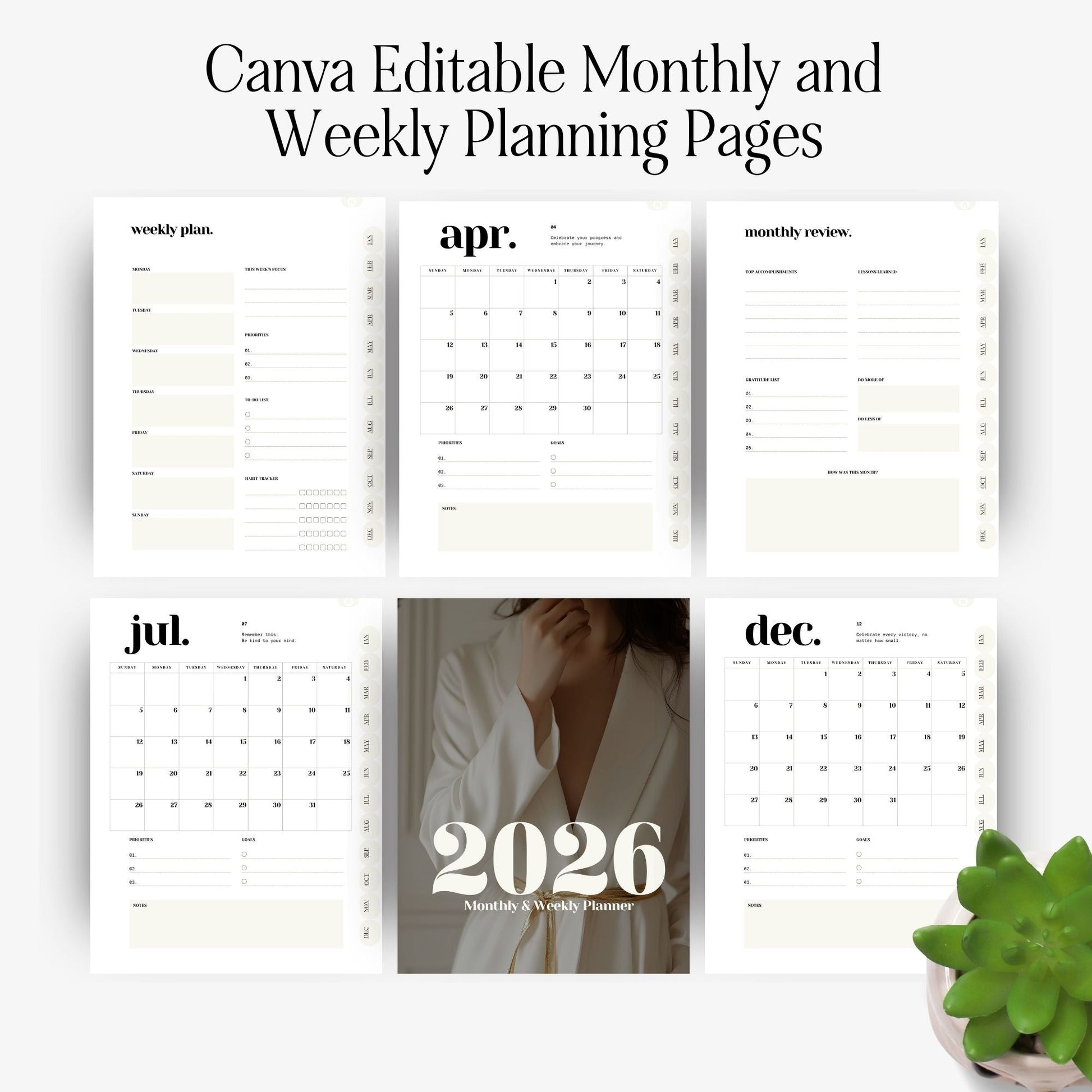 2026 Hyperlinked Canva Planner | Digital Planner with PLR & MRR Boundless PLR