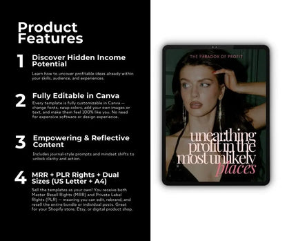 Unearthing Profit eBook — Canva Editable Business Journal with PLR & MRR Rights Boundless PLR