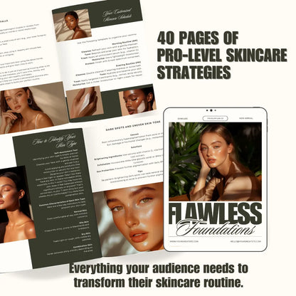 Flawless Foundations – Canva Editable Skincare eBook with PLR & MRR Resell Rights Boundless PLR
