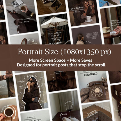 PLR Instagram Templates, 20 Brown Aesthetic Posts, Digital Products with MRR, Canva Editable Boundless PLR