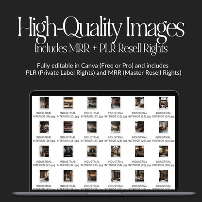PLR Images, Industrial Interior Stock Photos Bundle | 50 Re-sellable Images with MRR & PLR - Boundless PLR