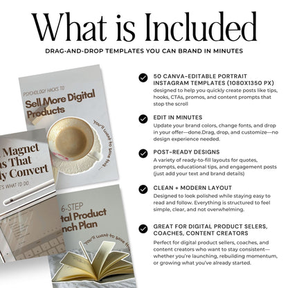 Instagram Templates Canva | Coaching Instagram | 400+ Bonus Stickers & Grid Planners | MRR + PLR Resell Rights Boundless PLR
