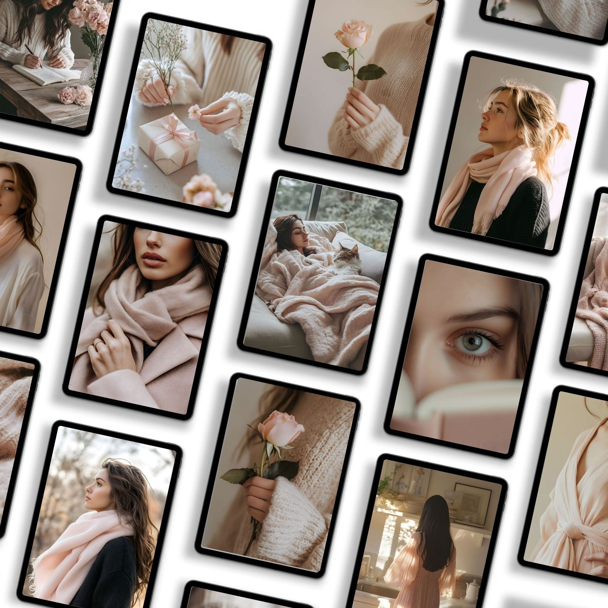 Soft Rose & Cashmere Aesthetic Stock Photos | MRR + PLR Digital Assets Boundless PLR