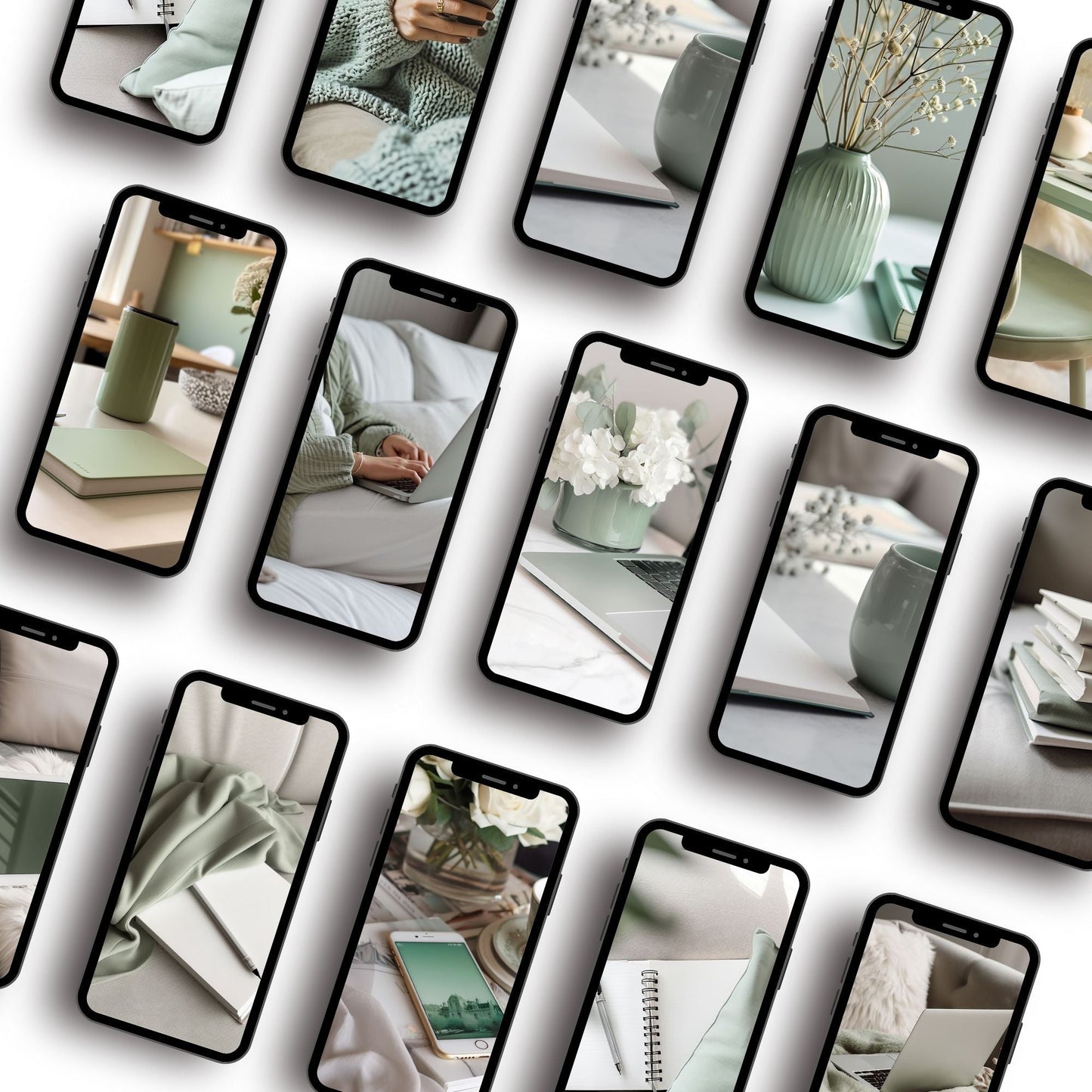 Sage Green Photo Pack (35 Canva Images) + MRR/PLR Resell Rights | 3 Sizes Boundless PLR