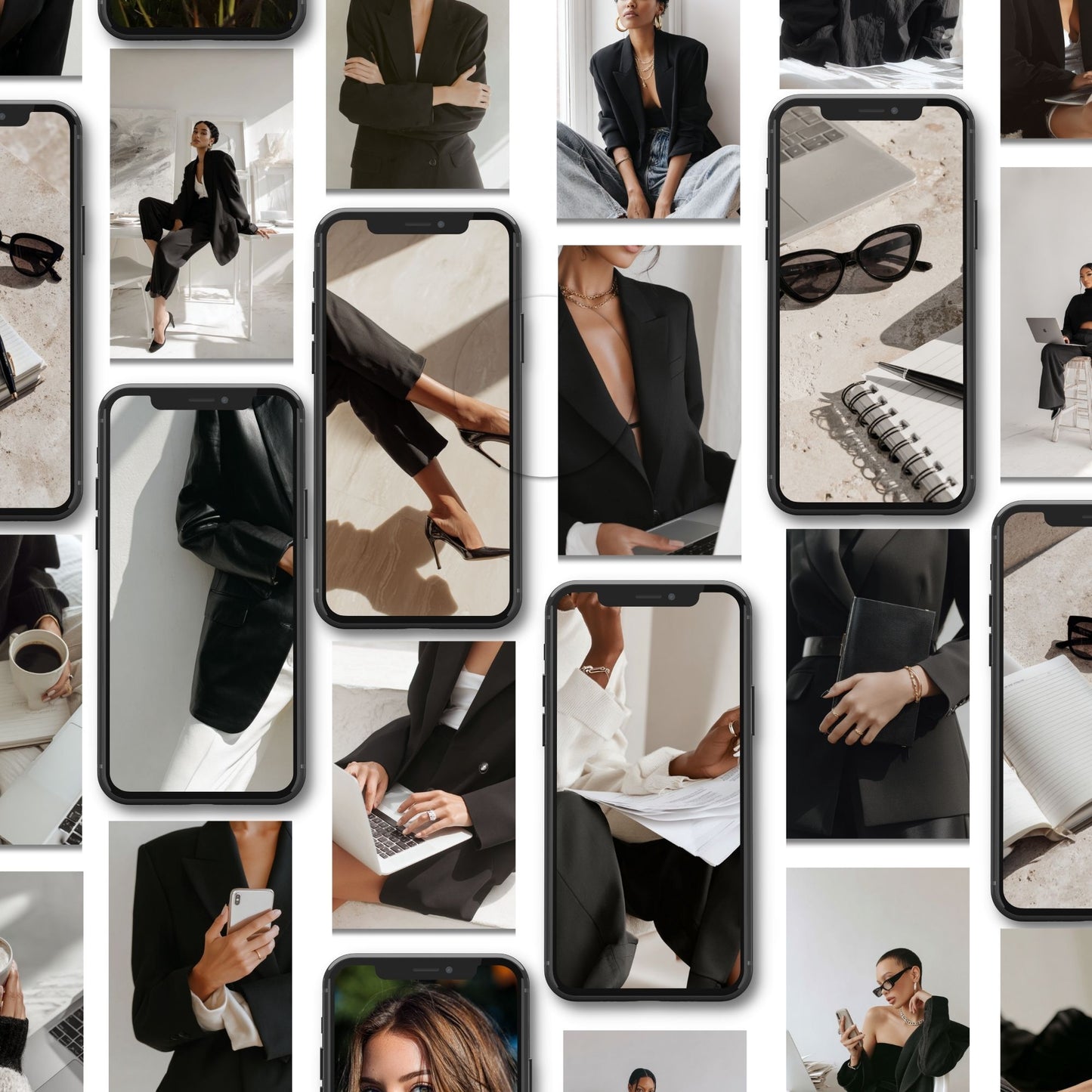 60 Aesthetic Faceless Marketing Stock Photos | Elegant Noir Editorial Collection | MRR & PLR Resell Rights