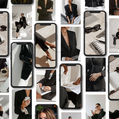 60 Aesthetic Faceless Marketing Stock Photos | Elegant Noir Editorial Collection | MRR & PLR Resell Rights