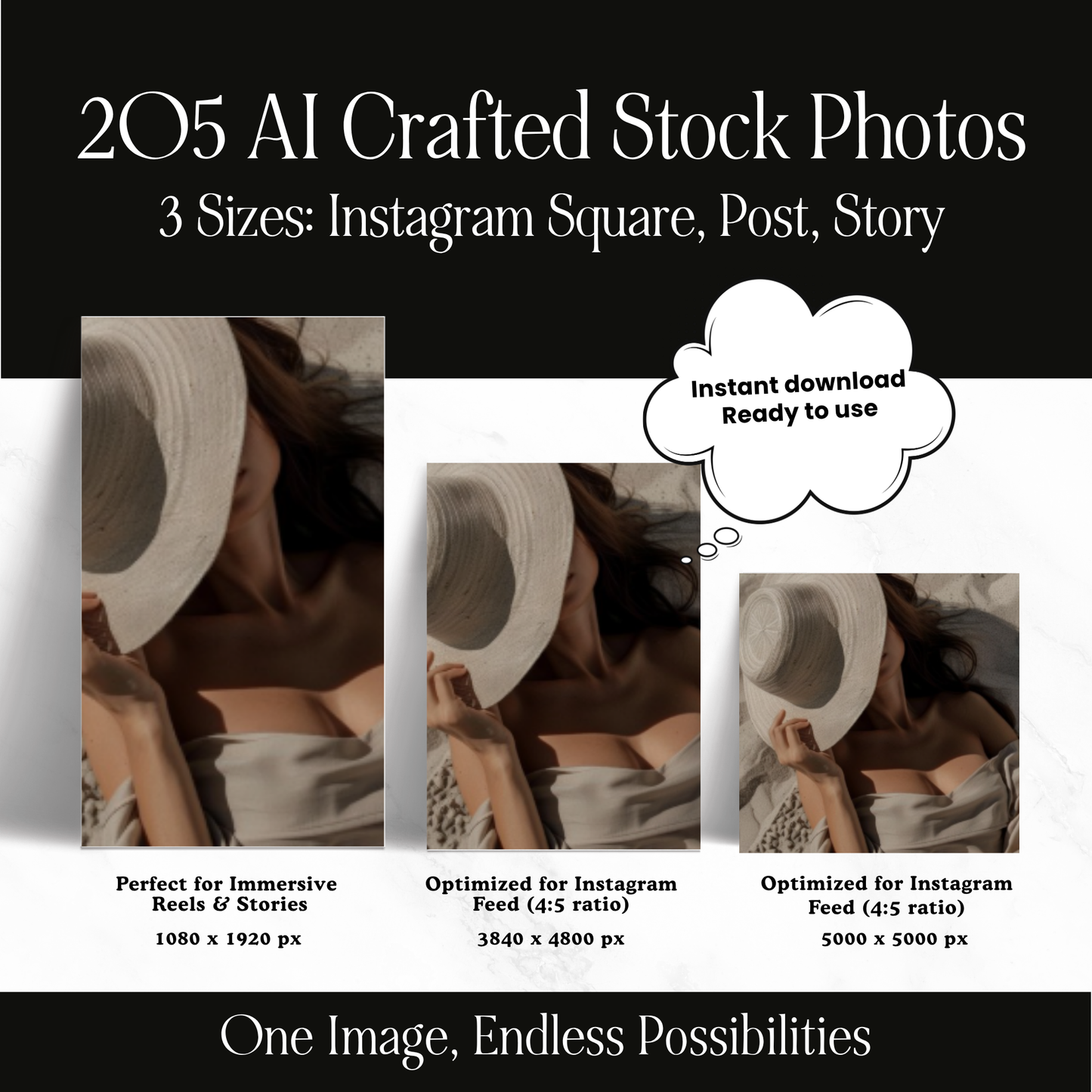 Minimalist Stock Photos Bundle with PLR & MRR Rights | 205 AI Images
