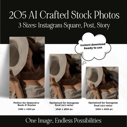Minimalist Stock Photos Bundle with PLR & MRR Rights | 205 AI Images