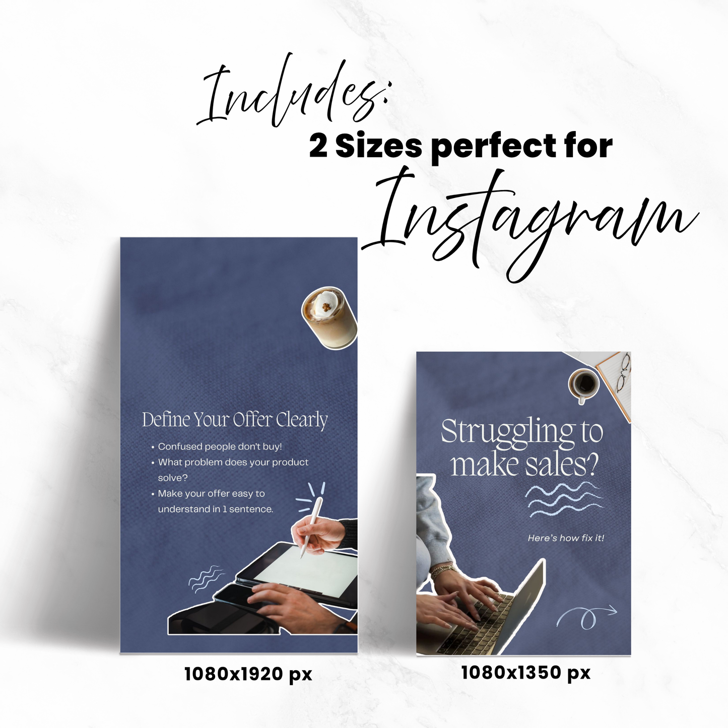 100+ Blue Instagram Carousel Templates, Faceless Marketing, MRR PLR Canva Editable Boundless PLR
