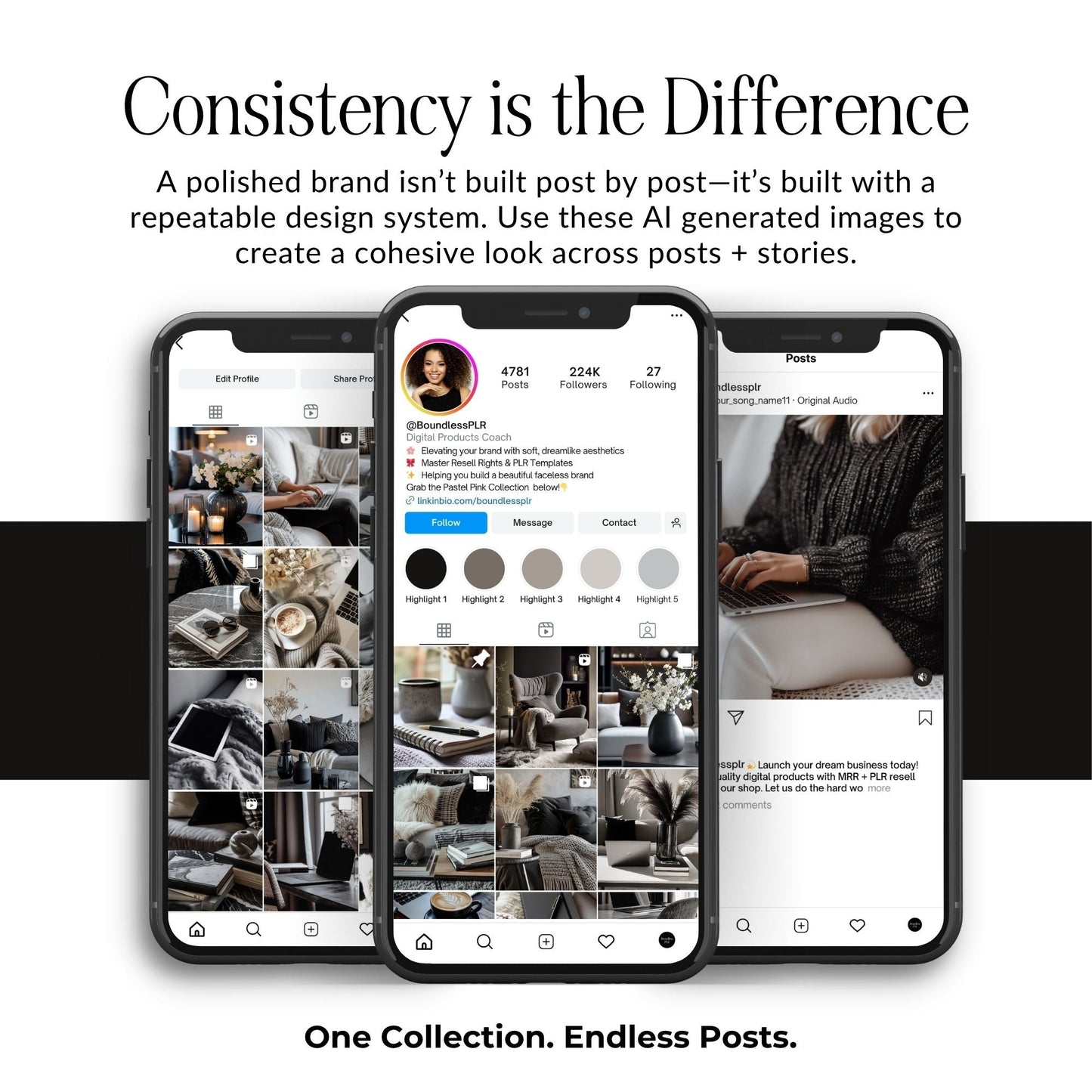 Black & Cream Stock Photos | 35 Moody Lifestyle Stock Images | MRR PLR Resell Rights Boundless PLR