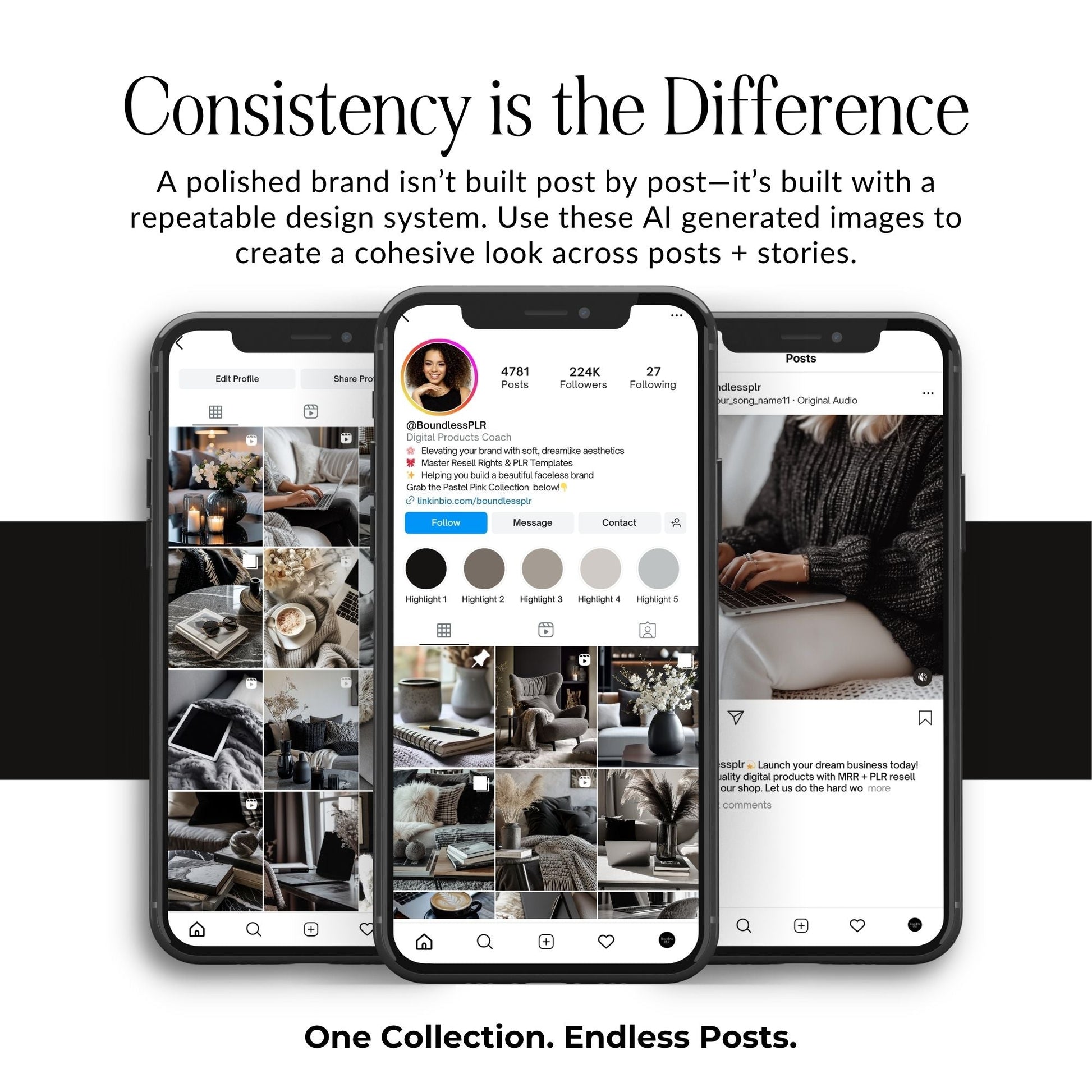 Black & Cream Stock Photos | 35 Moody Lifestyle Stock Images | MRR PLR Resell Rights Boundless PLR