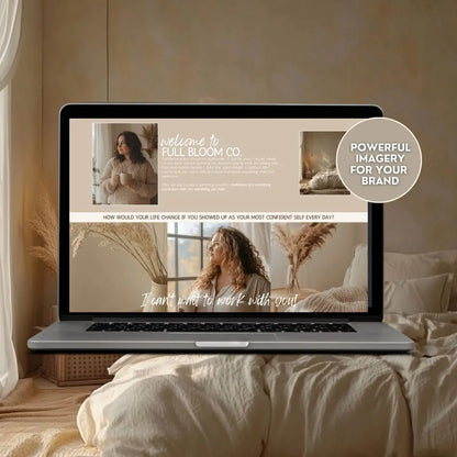 Systeme.io Full Bloom Boho Funnel Template – Editable PLR & MRR with Cozy Plus Size AI Stock Images Boundless PLR