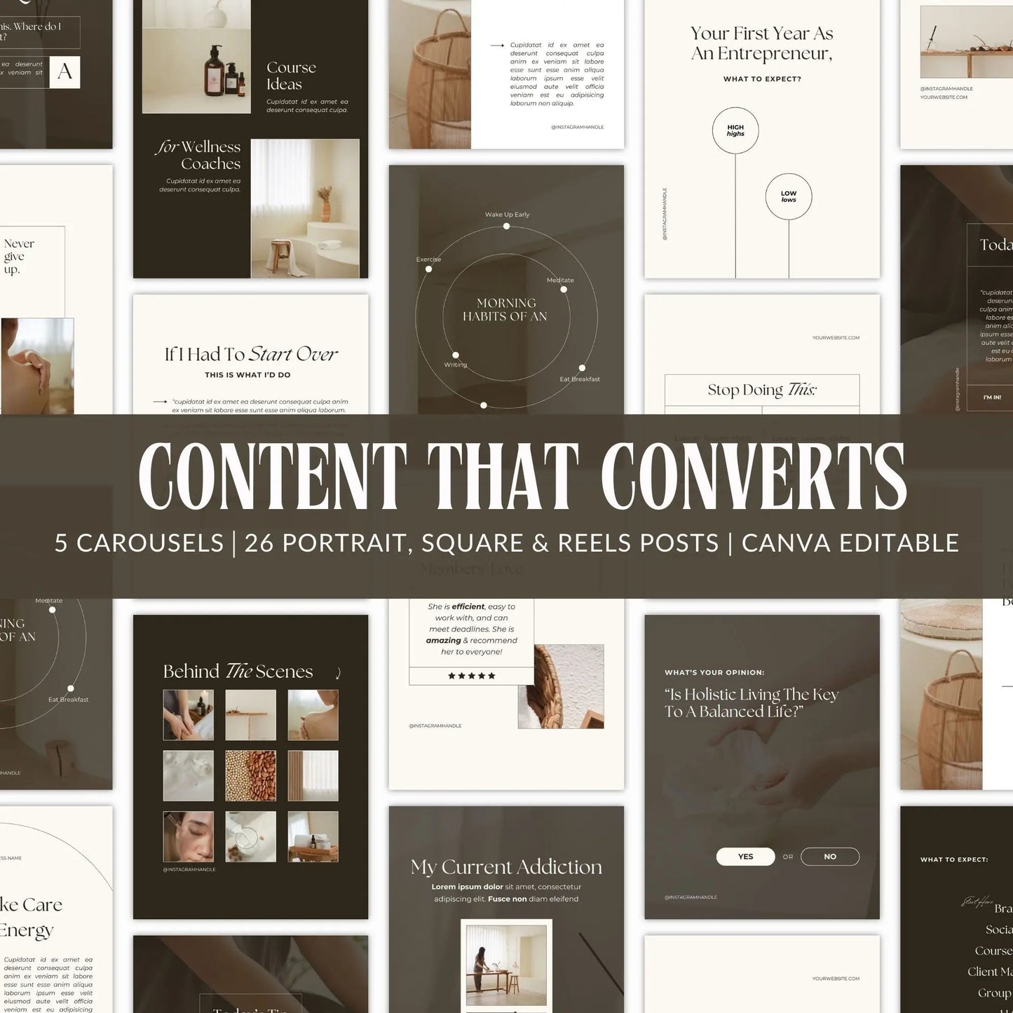 Engage & Elevate Instagram Content Pack | Canva Templates for Reels, Carousels & Posts (PLR + MRR) Boundless PLR