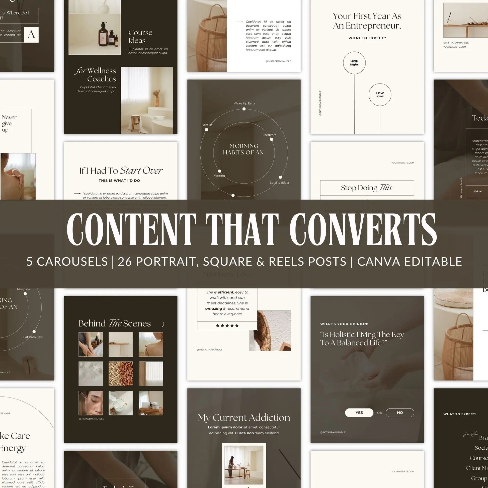 Engage & Elevate Instagram Content Pack | Canva Templates for Reels, Carousels & Posts (PLR + MRR) Boundless PLR