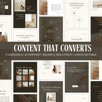 Engage & Elevate Instagram Content Pack | Canva Templates for Reels, Carousels & Posts (PLR + MRR) Boundless PLR