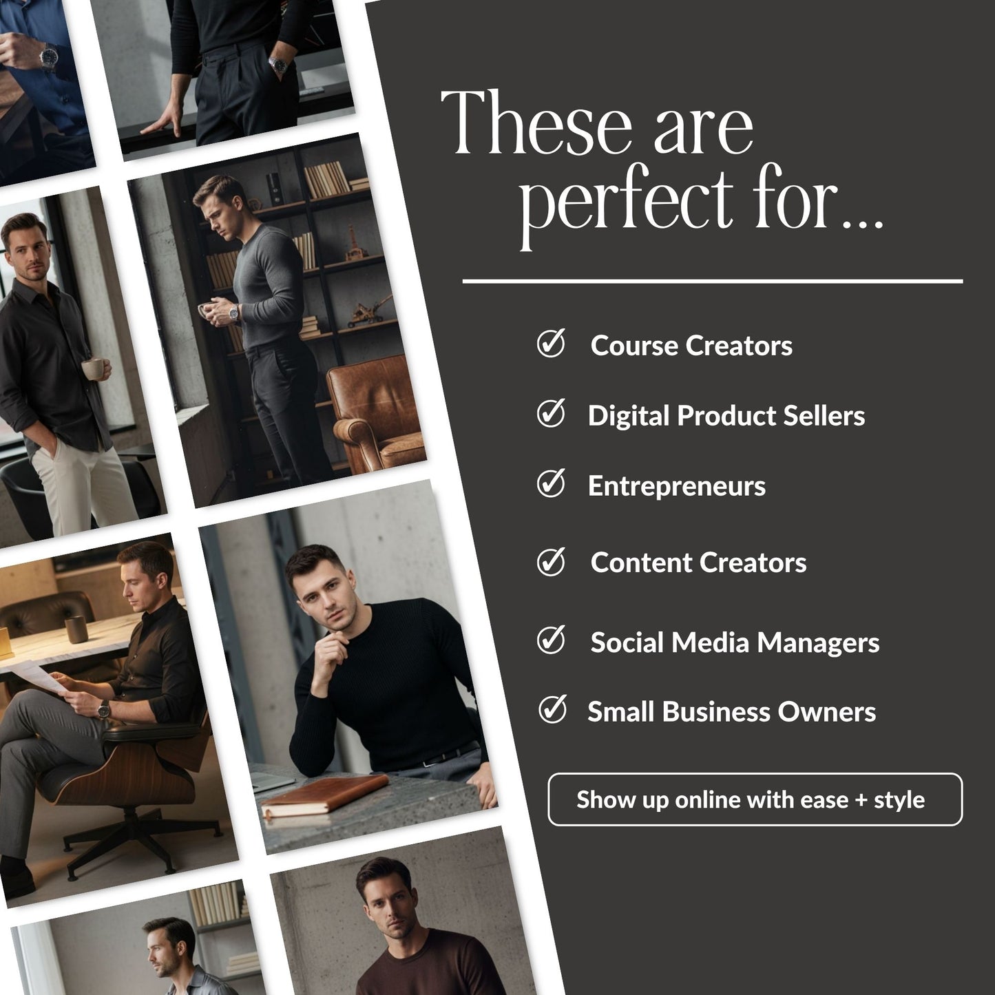 57 Men's Executive Home Office AI Images | Masculine Stock Photos, Work From Home, MRR PLR Resell Rights