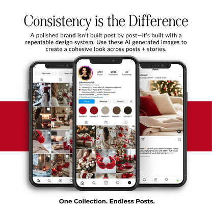 Cozy Christmas Images, Aesthetic Stock Photo Bundle, 100 Red & Beige Photos, Master Resell Rights, PLR Digital Product Boundless PLR