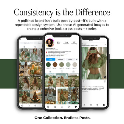 Green Dreams AI Stock Images | 161 Sage Green Canva Images with MRR + PLR Boundless PLR