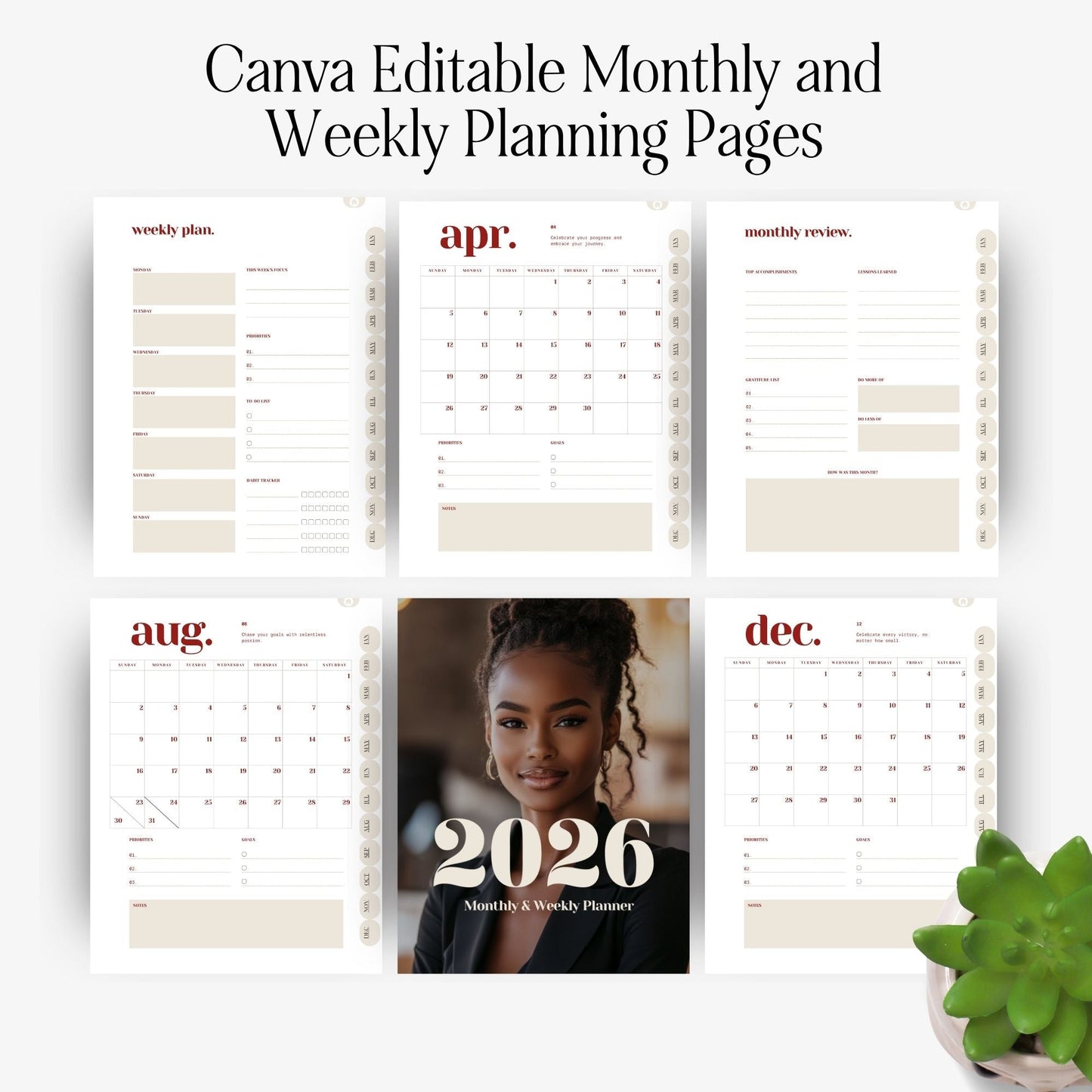2026 Canva Editable Planner | Monthly & Weekly Planner with PLR & MRR Resell Rights Boundless PLR