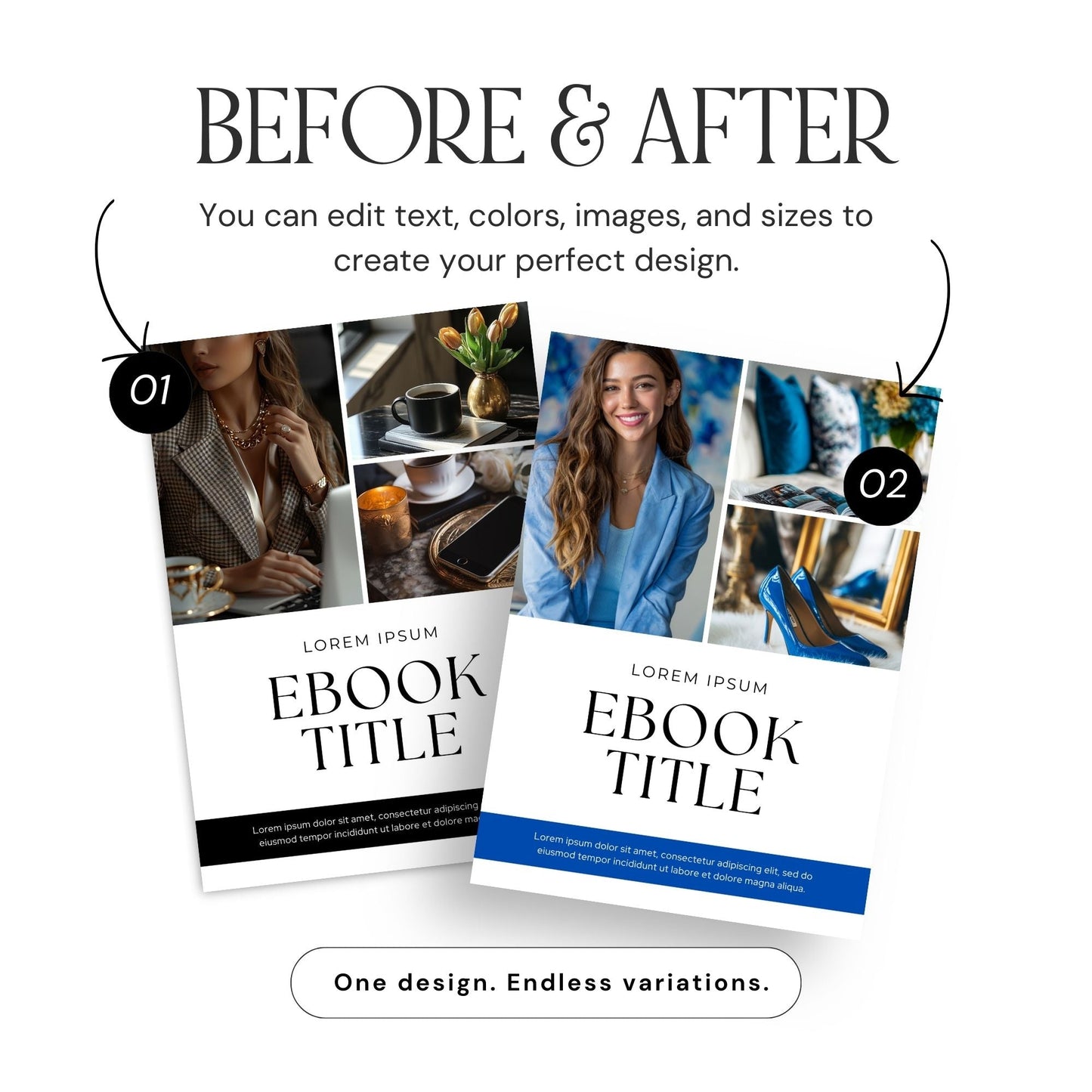 Canva eBook Template (Luxe Editorial) + Workbook & Guide Layouts | MRR + PLR + Bonus Black & Gold Stock Photos Boundless PLR