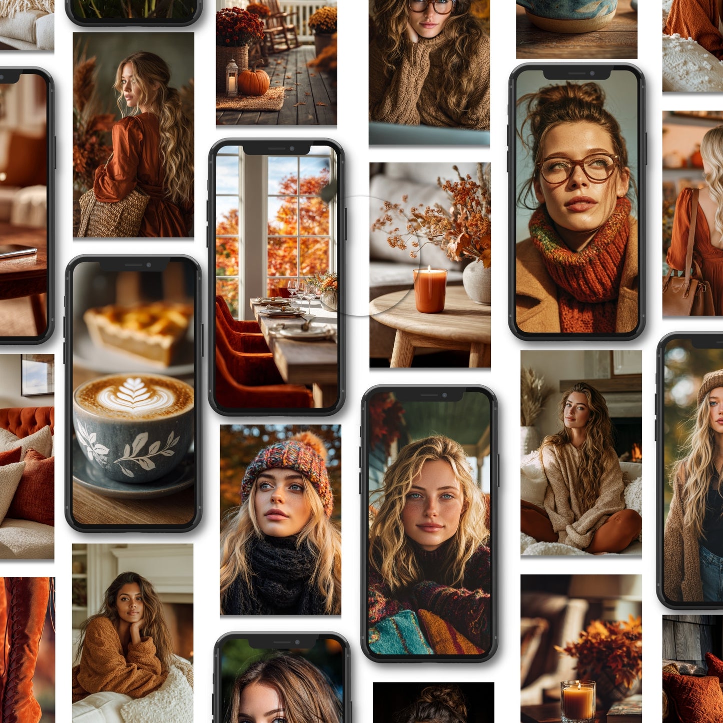 Rust & Tan Autumn Aesthetic Image Bundle (300) | Canva | MRR + PLR Resell Rights