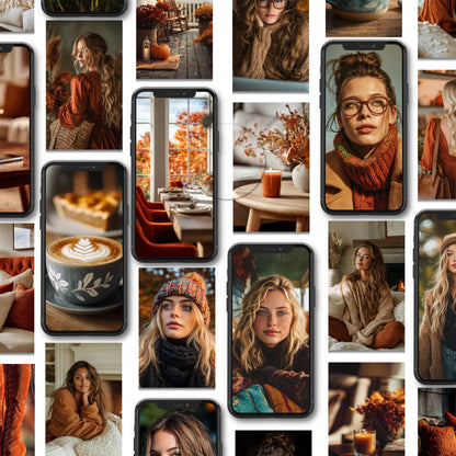 Rust & Tan Autumn Aesthetic Image Bundle (300) | Canva | MRR + PLR Resell Rights