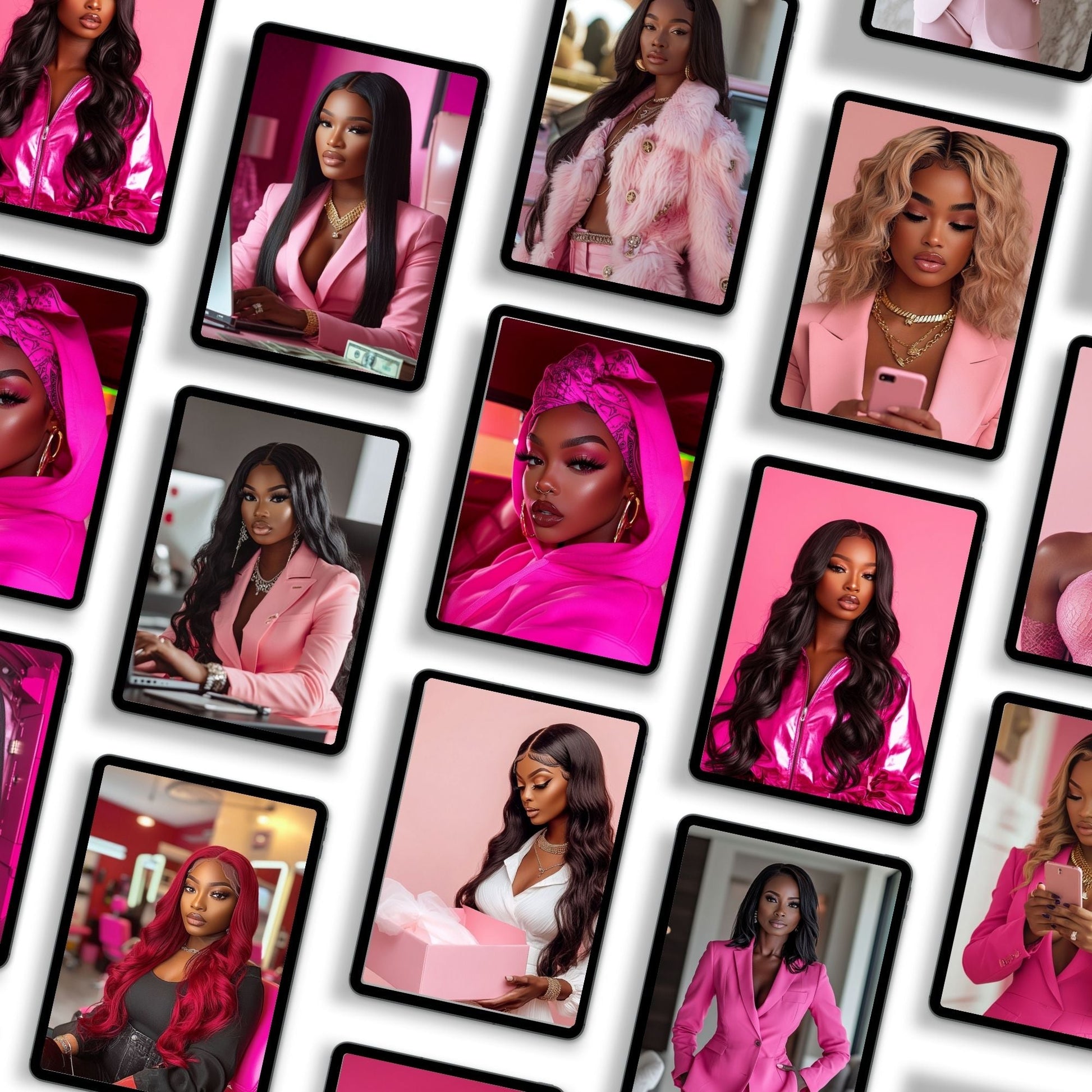 Melanin Hot Pink Luxury Stock Photo Vault | 77 Branding Images with MRR + PLR Boundless PLR