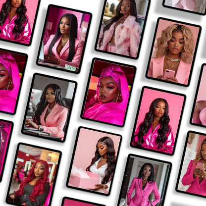 Melanin Hot Pink Luxury Stock Photo Vault | 77 Branding Images with MRR + PLR Boundless PLR