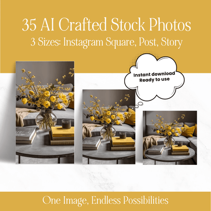 35 Luxury Bold Yellow AI Stock Photos | PLR & MRR Resell Rights