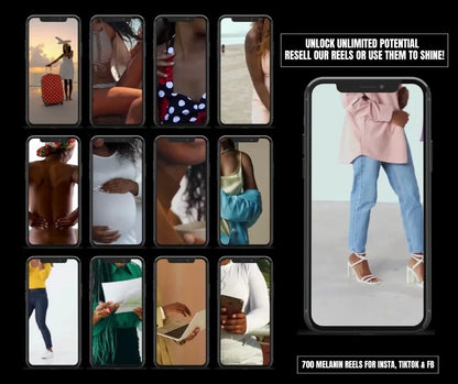 700 Melanin Reels | Canva Editable Social Media Video Templates with PLR & MRR Resell Rights Boundless PLR