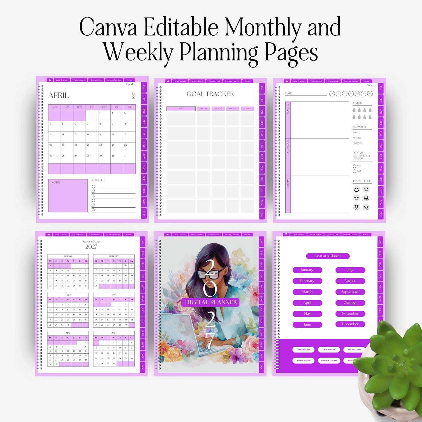 2027 Digital Planner Template | Canva PLR + MRR