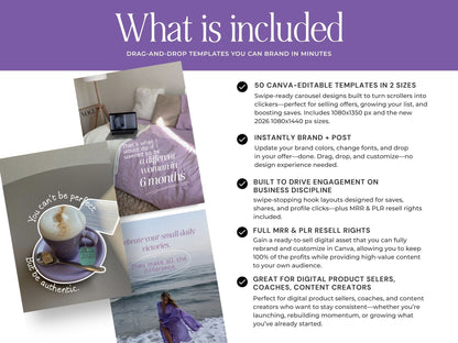 Instagram Templates Canva | Mental Health Wellness | PLR MRR Resell Rights | Therapist Coach | 1080x1350 & 1080x1440 Boundless PLR