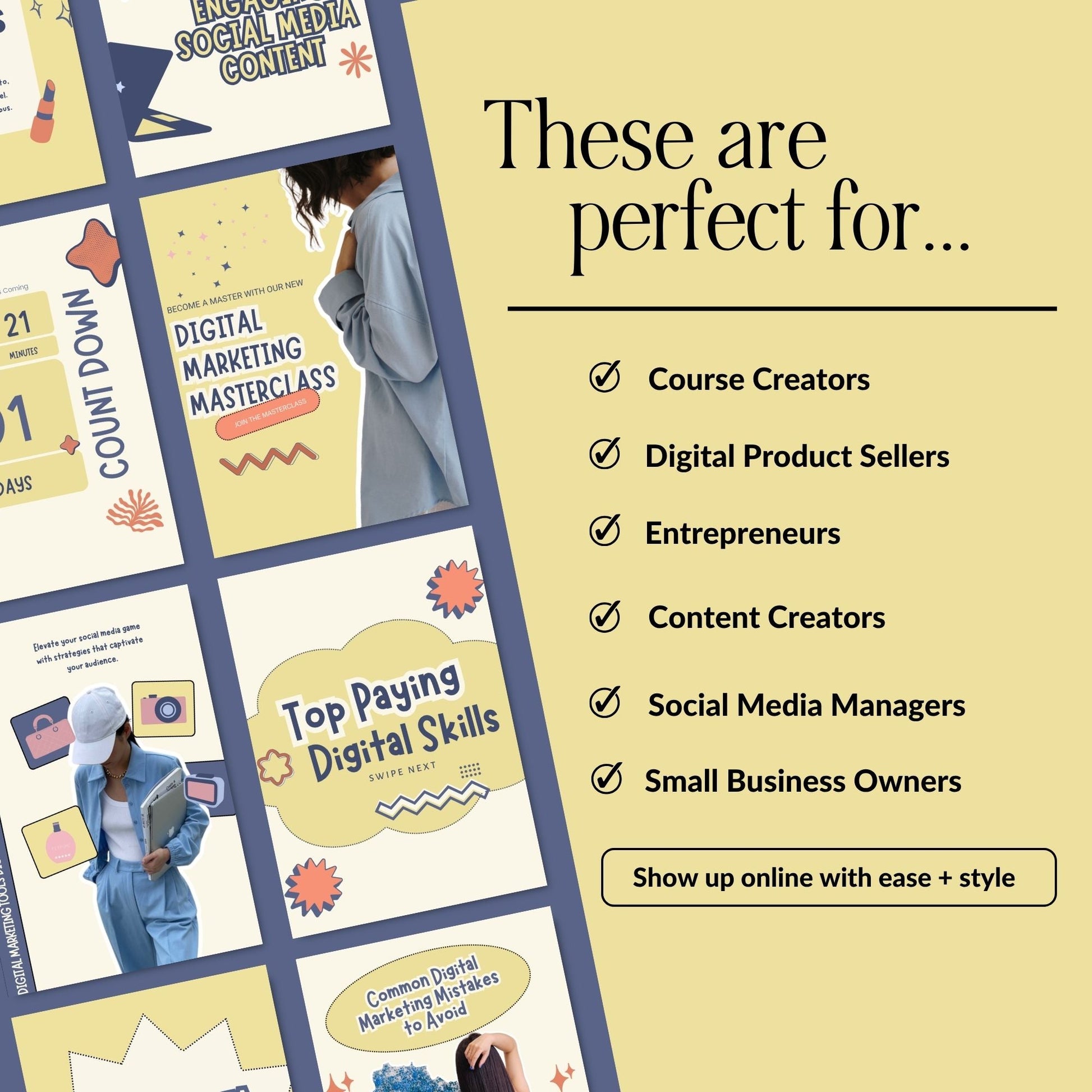 PLR Social Media Templates Canva Editable, Digital Marketing Instagram Templates, Story & Portrait, MRR PLR Boundless PLR
