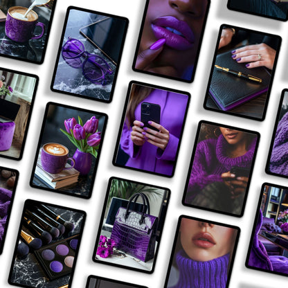 Luxury Faceless Stock Images: Purple Velvet Collection (45 Aesthetic Photos + MRR/PLR) Boundless PLR