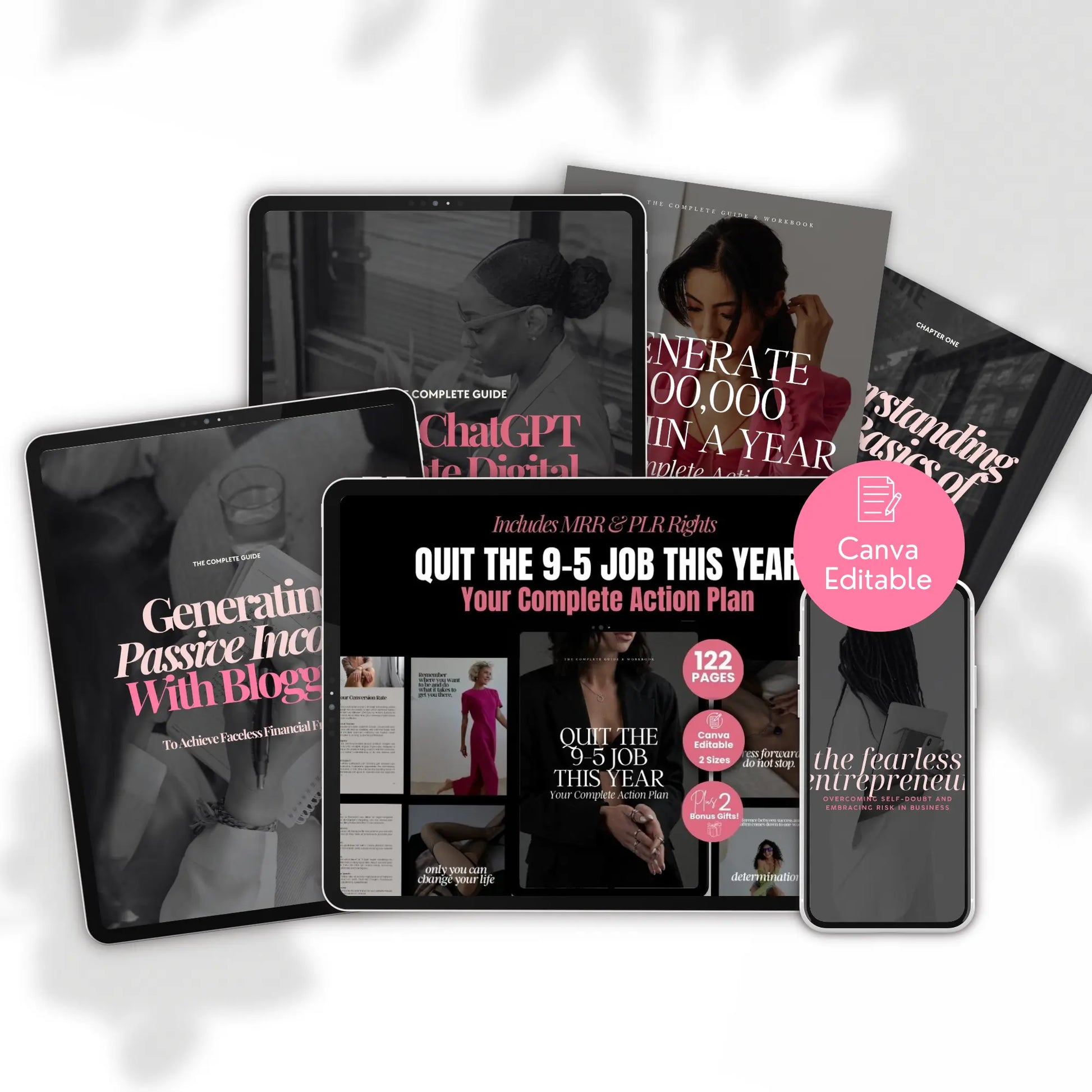 Elysian Noir Canva Templates Bundle | Editable PLR + MRR Boundless PLR