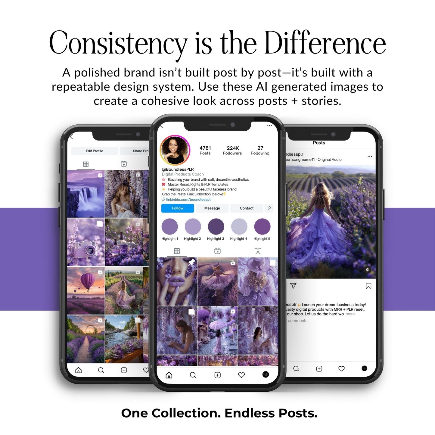 Purple Parisian AI Stock Images | 102 Lavender Aesthetic Canva Images with MRR + PLR Boundless PLR