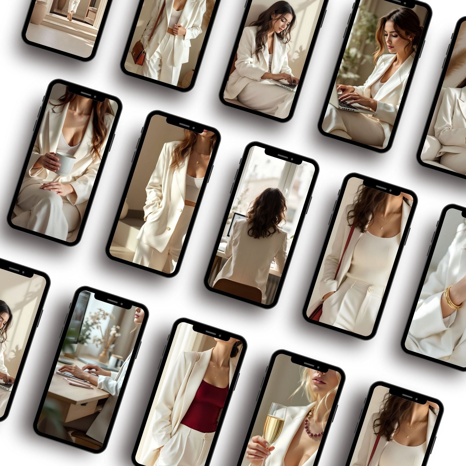 Luxury Feminine Branding Stock Photos | 100+ Neutral Aesthetic Images for Canva | MRR & PLR Faceless Marketing Content Bank Boundless PLR